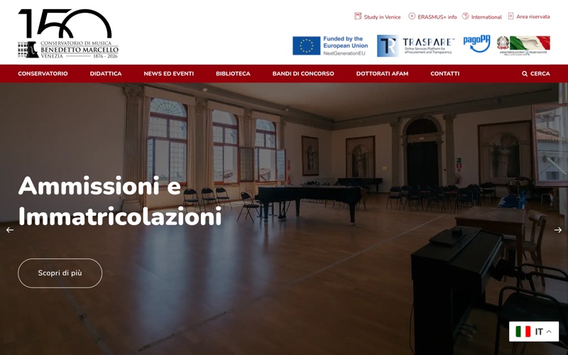Music Conservatory of Venice website preview