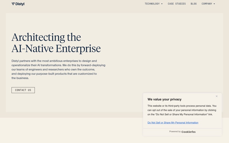 Distyl website preview